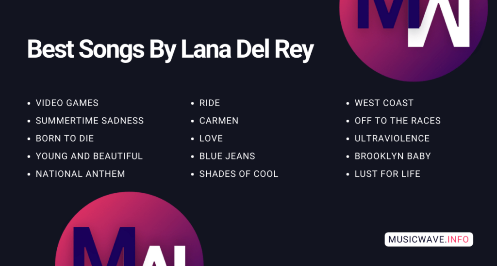 Best Songs By Lana Del Rey List